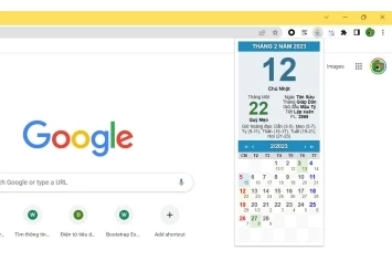 Lịch âm dương, lịch vạn niên cho trình duyệt chrome