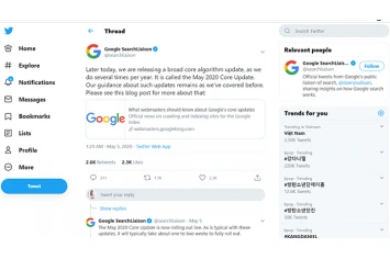 Google cập nhật thuật toán SEO tháng 5 2020
