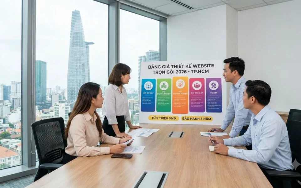 Bảng Giá Thiết Kế Website Trọn Gói 2026 Tại HCM: 5 Gói Từ 5 Triệu + Bảo Hành 3 Năm Không Phát Sinh