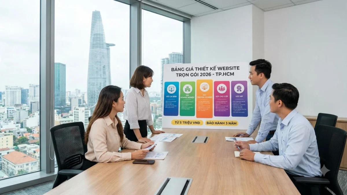 Bảng Giá Thiết Kế Website Trọn Gói 2026 Tại HCM: 5 Gói Từ 5 Triệu + Bảo Hành 3 Năm Không Phát Sinh