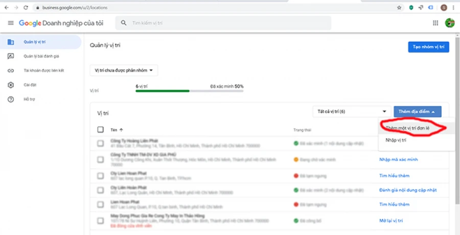 đưa công ty lên google map