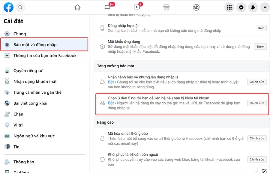 khôi phục tài khoản facebook