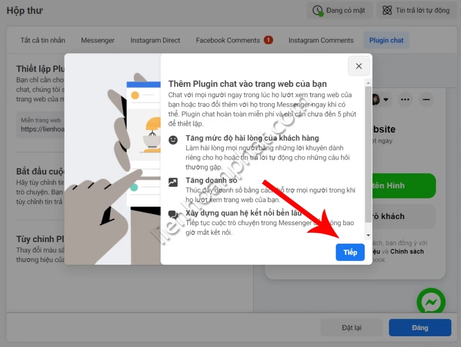 Lấy code chat facebook