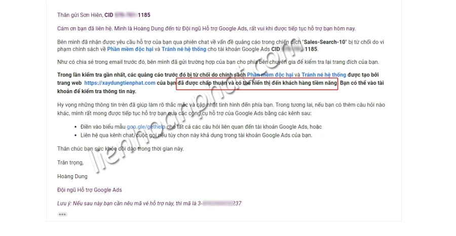 Lỗi né tránh hệ thống google adwords