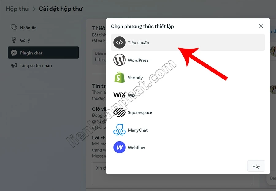 thêm chat facebook vào website
