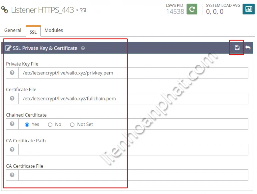 ssl for openlitespeed