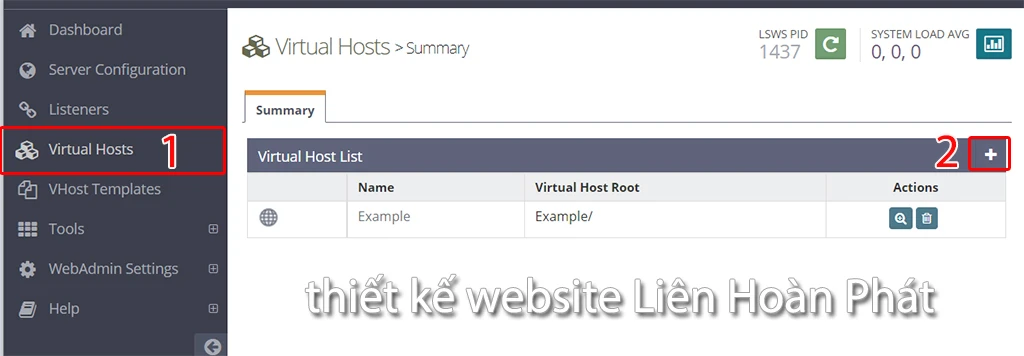 Thêm domain vào OpenLiteSpeed