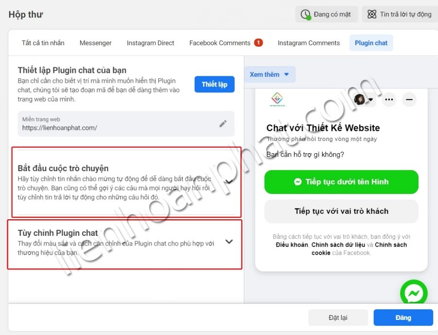 Tùy chỉnh giao diện chat facebook