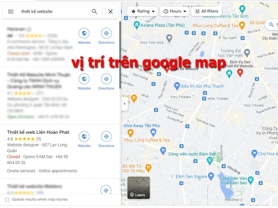 tăng vị trí xếp hạng trên google map