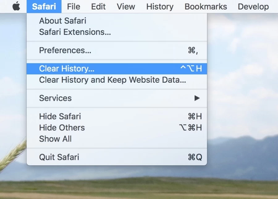 xóa lịch sử truy cập web trên safari